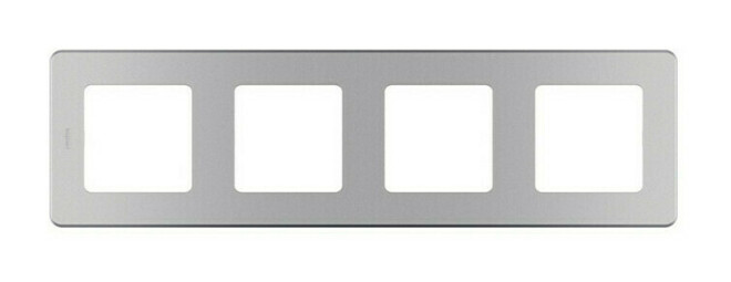 Рамка 4 поста INSPIRIA, алюминий, 673962